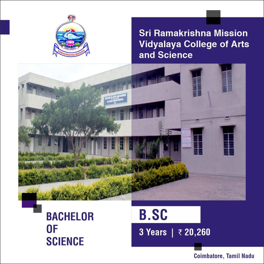 Bachelor of Science (B.Sc) at Sri Ramakrishna Mission Vidyalaya College of Arts And Science, Coimbatore